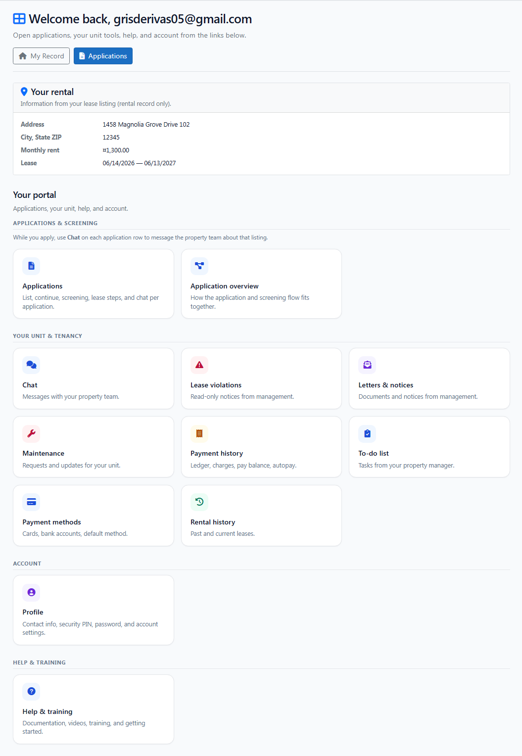 Pay rent and submit requests in the tenant portal