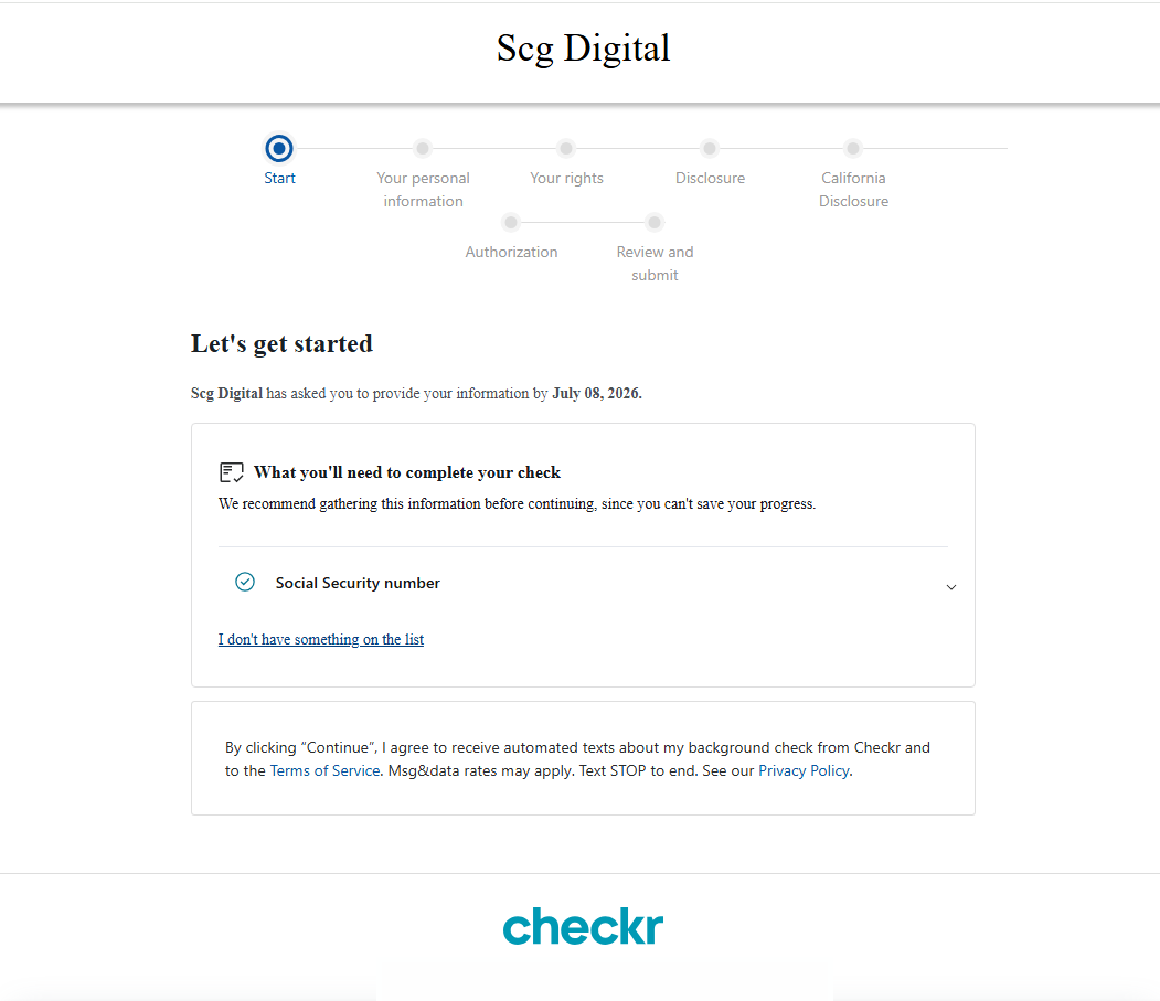 Complete background and credit screening with Checkr