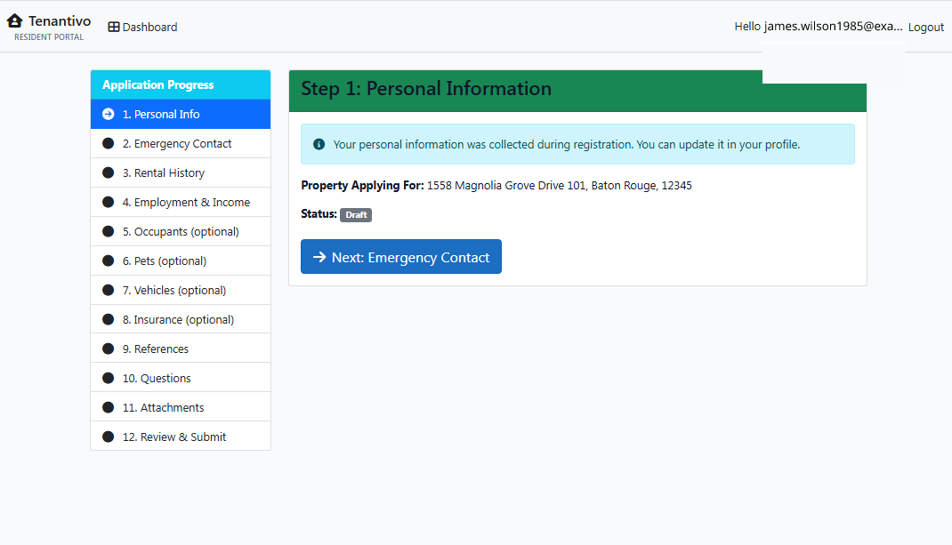 Work through Part 1 sections with the progress panel
